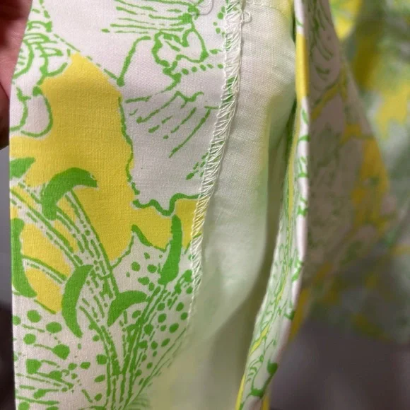 Vintage 1960s The Lilly Pulitzer Front Pocket Yellow Floral Pants Wht Label 14